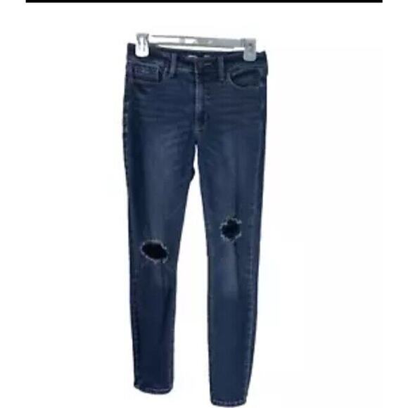 Old Navy Rockstar Super Skinny Jeans Size 4 Women’s Blue Denim High Rise Pants - Picture 1 of 12